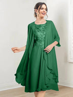 A-Line/Princess Scoop Knee-Length Mother of the Bride Dresses by Dreamylily