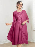 A-Line/Princess Scoop Knee-Length Mother of the Bride Dresses by Dreamylily