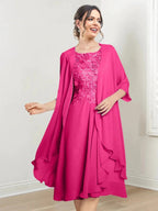 A-Line/Princess Scoop Knee-Length Mother of the Bride Dresses by Dreamylily