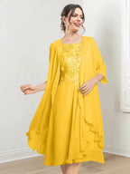 A-Line/Princess Scoop Knee-Length Mother of the Bride Dresses by Dreamylily