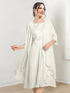 A-Line/Princess Scoop Knee-Length Mother of the Bride Dresses by Dreamylily