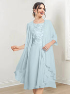 A-Line/Princess Scoop Knee-Length Mother of the Bride Dresses by Dreamylily