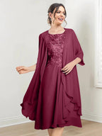 A-Line/Princess Scoop Knee-Length Mother of the Bride Dresses by Dreamylily