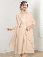 A-Line/Princess Scoop Knee-Length Mother of the Bride Dresses by Dreamylily