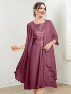 A-Line/Princess Scoop Knee-Length Mother of the Bride Dresses by Dreamylily