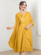 A-Line/Princess Scoop Knee-Length Mother of the Bride Dresses by Dreamylily