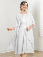 A-Line/Princess Scoop Knee-Length Mother of the Bride Dresses by Dreamylily