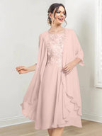 A-Line/Princess Scoop Knee-Length Mother of the Bride Dresses by Dreamylily