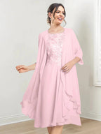 A-Line/Princess Scoop Knee-Length Mother of the Bride Dresses by Dreamylily