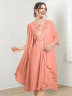A-Line/Princess Scoop Knee-Length Mother of the Bride Dresses by Dreamylily