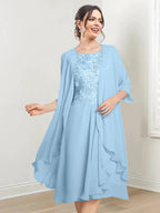A-Line/Princess Scoop Knee-Length Mother of the Bride Dresses by Dreamylily