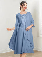 A-Line/Princess Scoop Knee-Length Mother of the Bride Dresses by Dreamylily