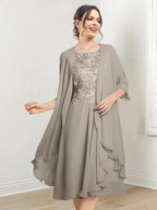 A-Line/Princess Scoop Knee-Length Mother of the Bride Dresses by Dreamylily