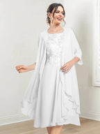 A-Line/Princess Scoop Knee-Length Mother of the Bride Dresses by Dreamylily