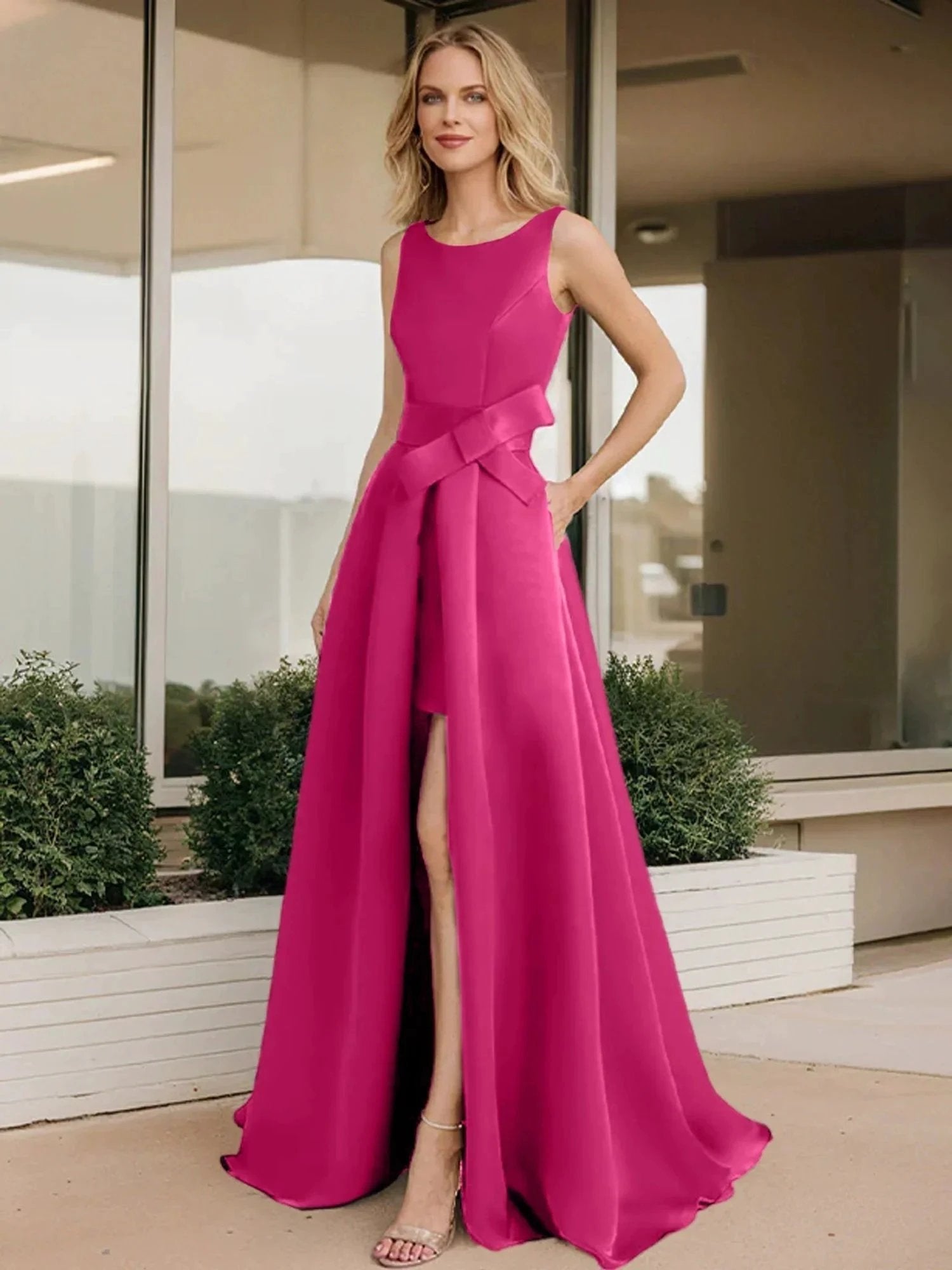 A-Line/Princess Scoop Mother of the Bride Dresses by Dreamylily