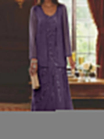 Vestidos de madre de la novia con escote en V, largo hasta los tobillos, con corte tubo/columna, chaqueta y lentejuelas 