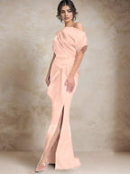 Trumpet/Mermaid One-Shoulder Mother of the Bride Dresses with Split Side by Dreamylily