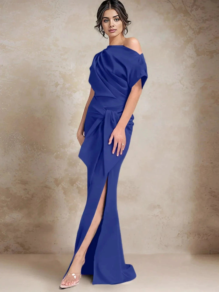 Trumpet/Mermaid One-Shoulder Mother of the Bride Dresses with Split Side by Dreamylily