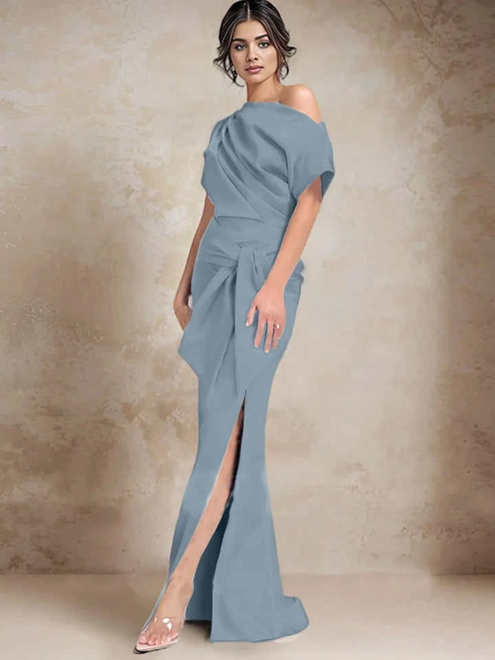 Trumpet/Mermaid One-Shoulder Mother of the Bride Dresses with Split Side by Dreamylily