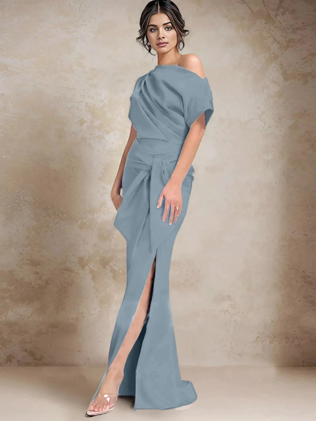 Trumpet/Mermaid One-Shoulder Mother of the Bride Dresses with Split Side by Dreamylily