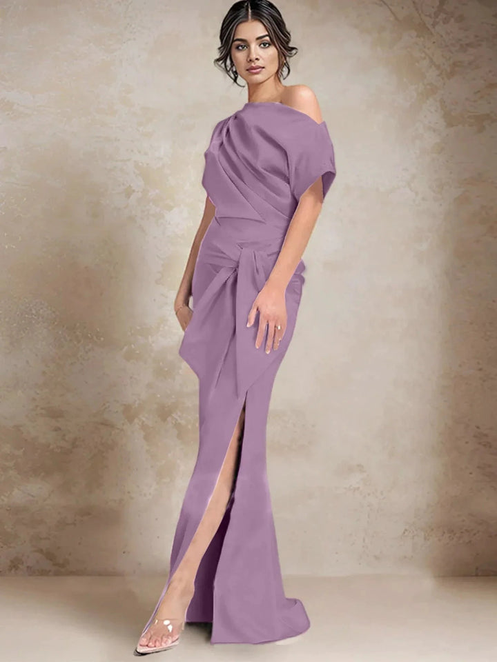 Trumpet/Mermaid One-Shoulder Mother of the Bride Dresses with Split Side by Dreamylily