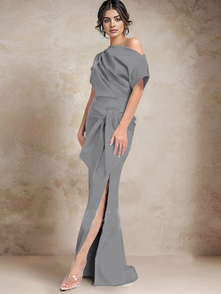 Trumpet/Mermaid One-Shoulder Mother of the Bride Dresses with Split Side by Dreamylily