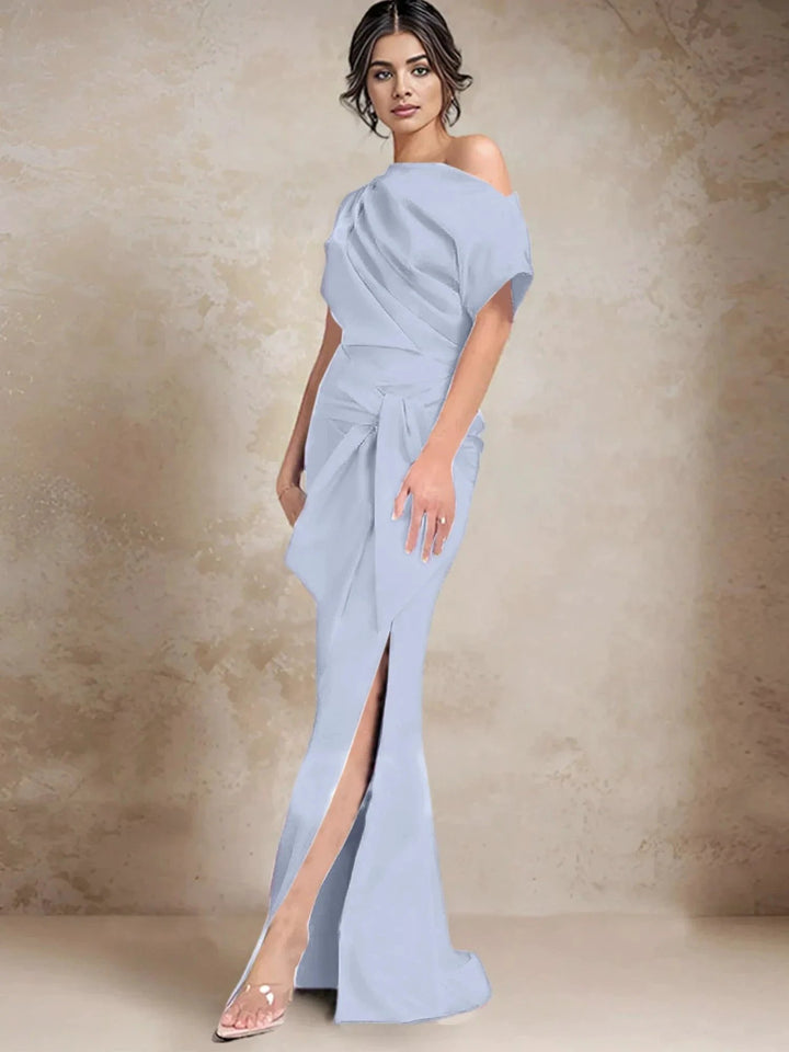 Trumpet/Mermaid One-Shoulder Mother of the Bride Dresses with Split Side by Dreamylily