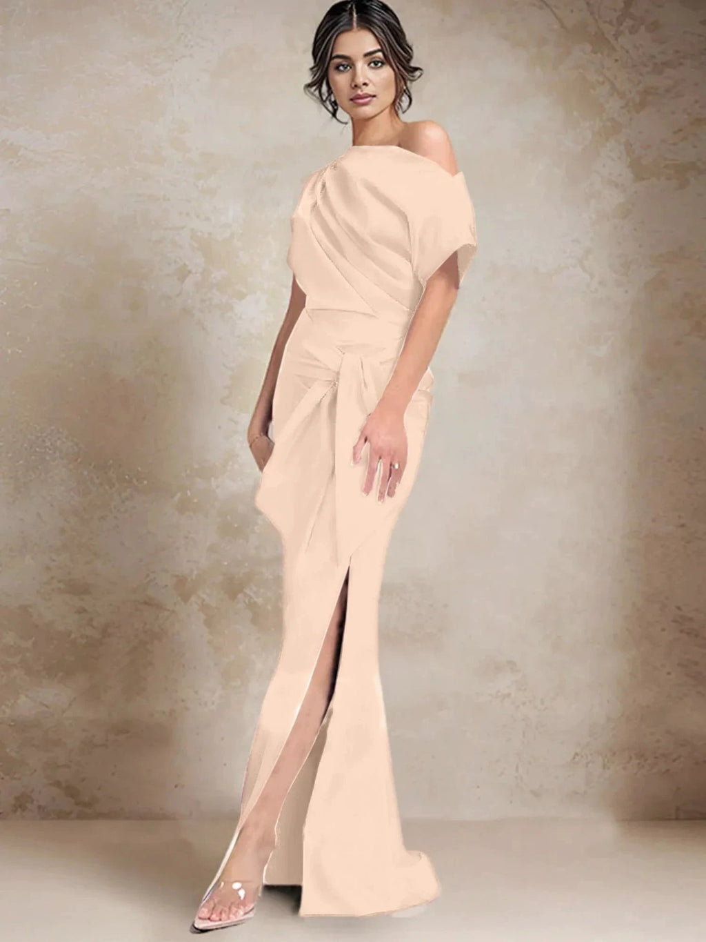 Trumpet/Mermaid One-Shoulder Mother of the Bride Dresses with Split Side by Dreamylily