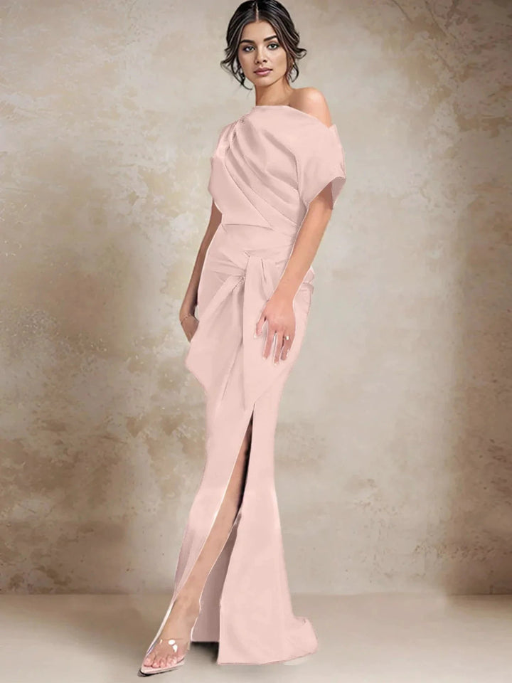 Trumpet/Mermaid One-Shoulder Mother of the Bride Dresses with Split Side by Dreamylily