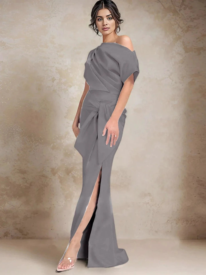Trumpet/Mermaid One-Shoulder Mother of the Bride Dresses with Split Side by Dreamylily