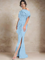 Trumpet/Mermaid One-Shoulder Mother of the Bride Dresses with Split Side by Dreamylily