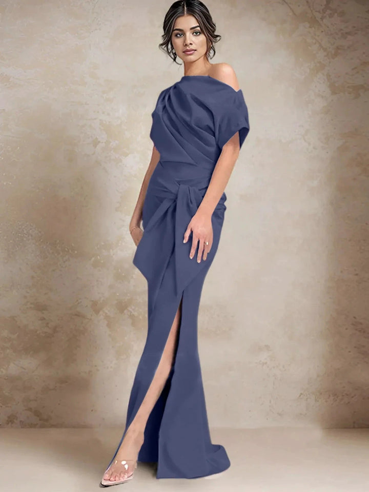 Trumpet/Mermaid One-Shoulder Mother of the Bride Dresses with Split Side by Dreamylily