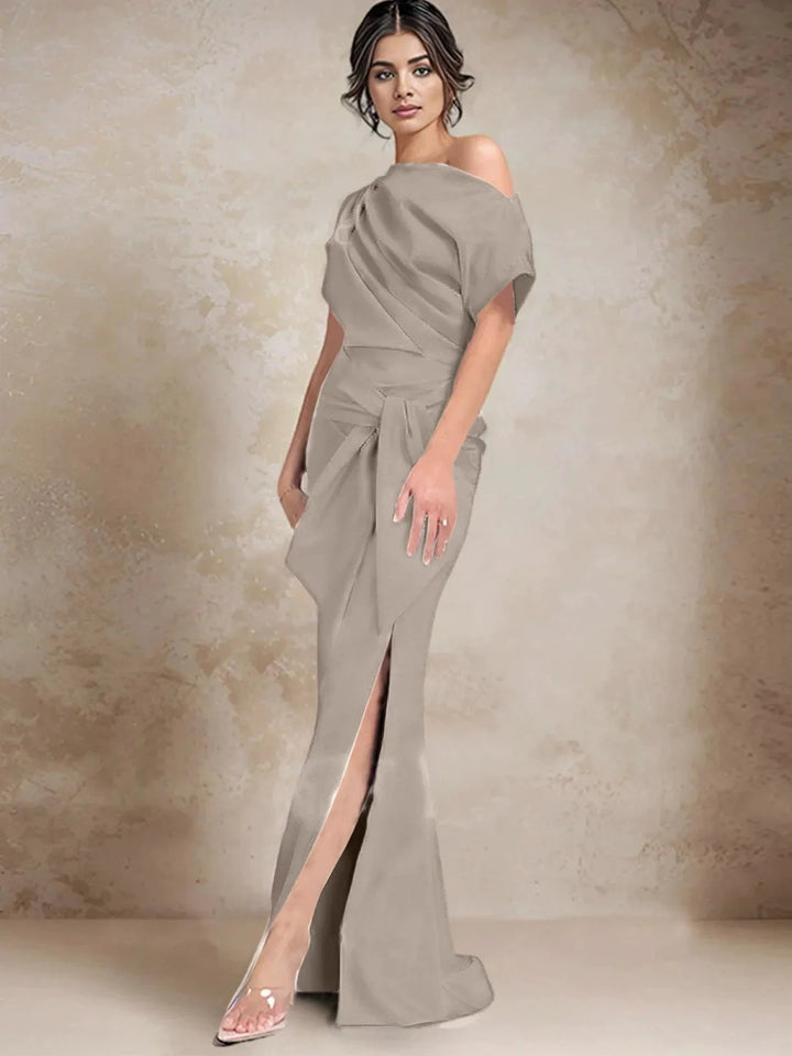 Trumpet/Mermaid One-Shoulder Mother of the Bride Dresses with Split Side by Dreamylily