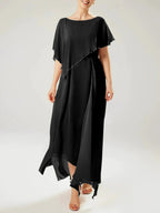 Sheath/Column Scoop Short Sleeves Mother of the Bride Dresses with Tassel by Dreamylily