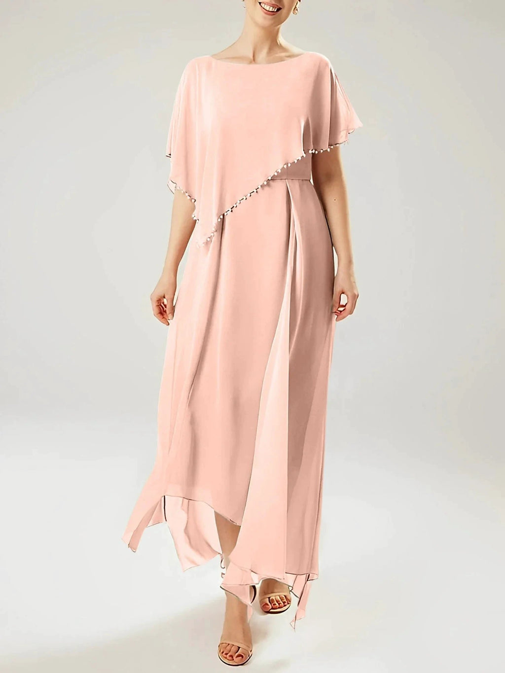 Sheath/Column Scoop Short Sleeves Mother of the Bride Dresses with Tassel by Dreamylily