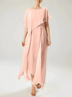 Sheath/Column Scoop Short Sleeves Mother of the Bride Dresses with Tassel by Dreamylily