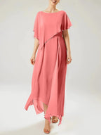 Sheath/Column Scoop Short Sleeves Mother of the Bride Dresses with Tassel by Dreamylily