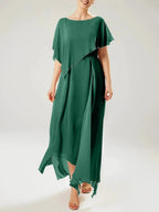 Sheath/Column Scoop Short Sleeves Mother of the Bride Dresses with Tassel by Dreamylily