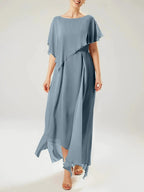Sheath/Column Scoop Short Sleeves Mother of the Bride Dresses with Tassel by Dreamylily