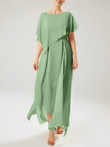 Vestidos de madre de la novia con mangas cortas, corte tubo/columna y borlas 