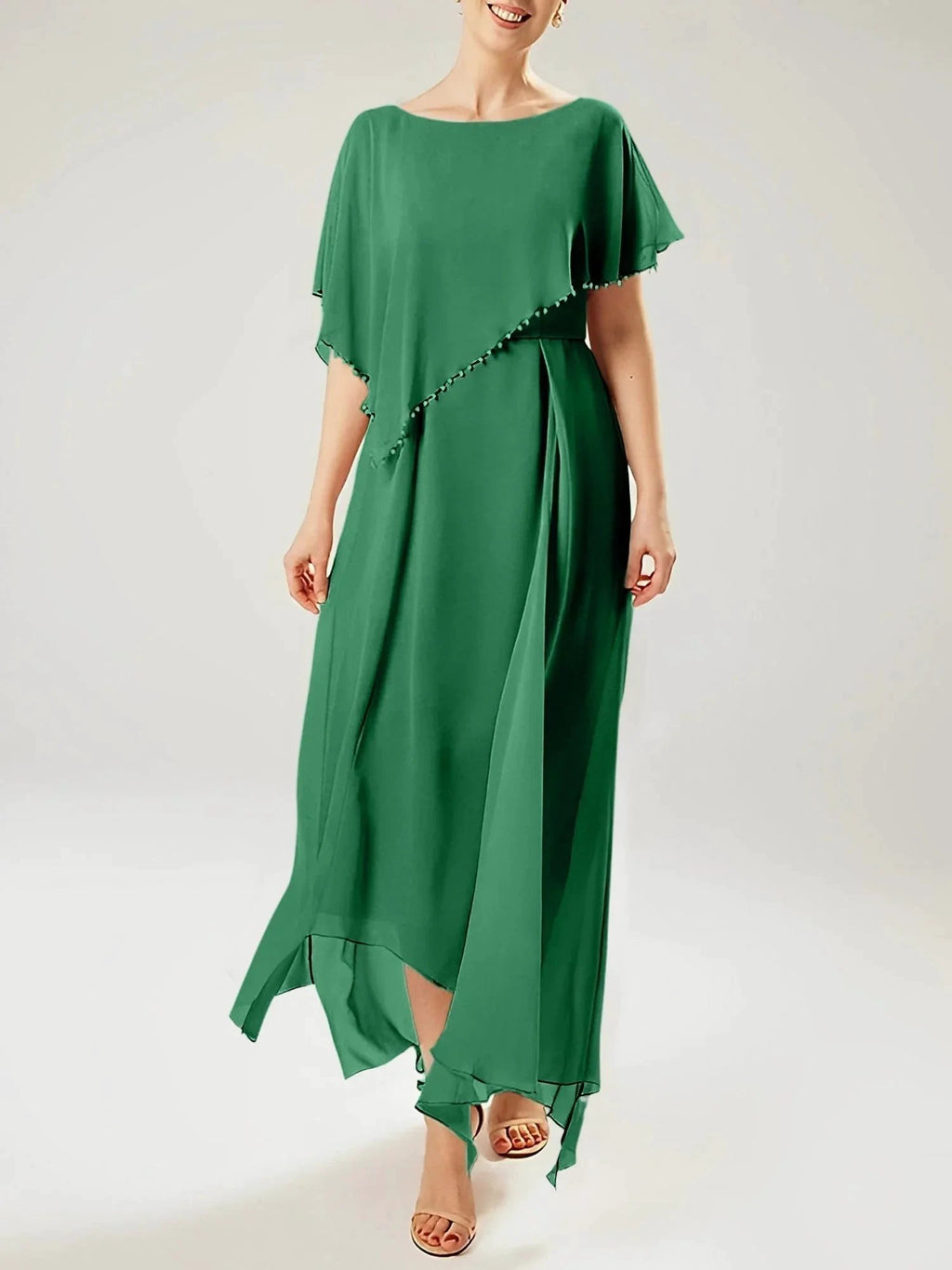 Sheath/Column Scoop Short Sleeves Mother of the Bride Dresses with Tassel by Dreamylily
