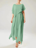 Sheath/Column Scoop Short Sleeves Mother of the Bride Dresses with Tassel by Dreamylily