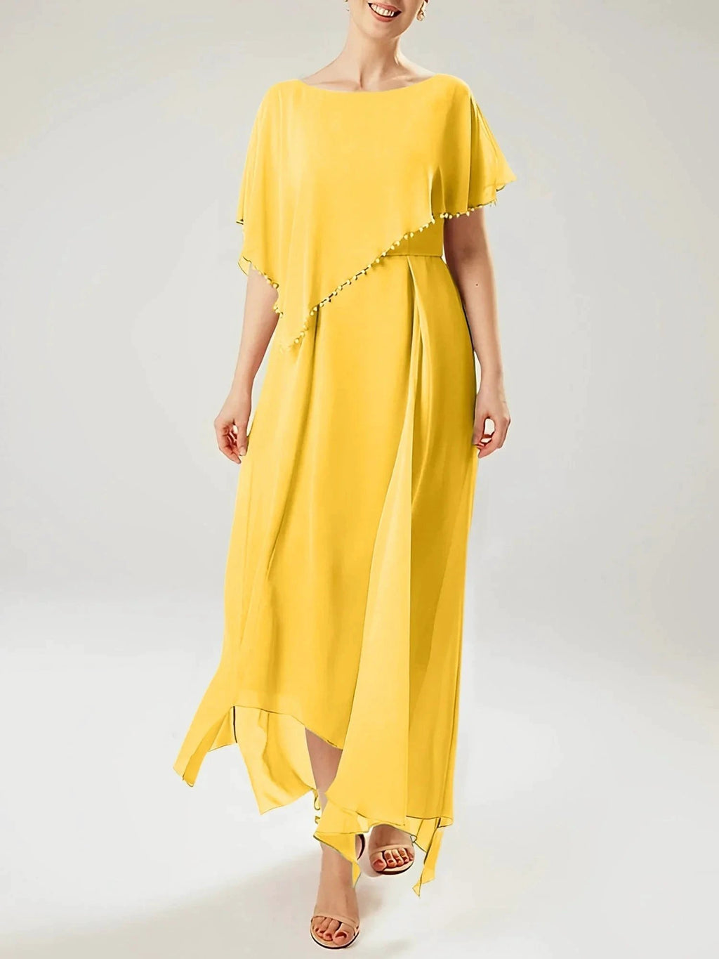 Sheath/Column Scoop Short Sleeves Mother of the Bride Dresses with Tassel by Dreamylily