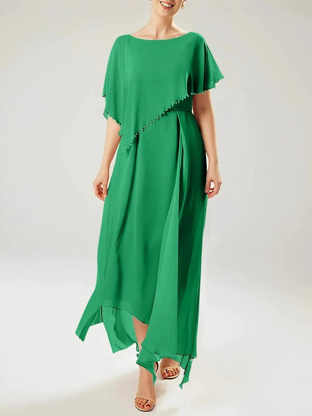 Sheath/Column Scoop Short Sleeves Mother of the Bride Dresses with Tassel by Dreamylily