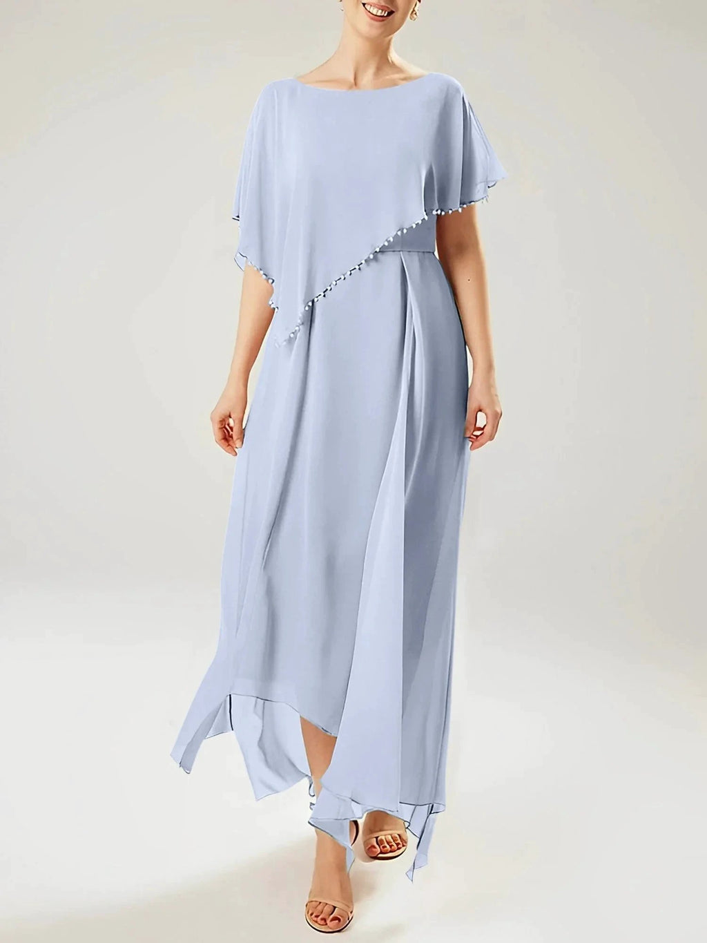 Sheath/Column Scoop Short Sleeves Mother of the Bride Dresses with Tassel by Dreamylily