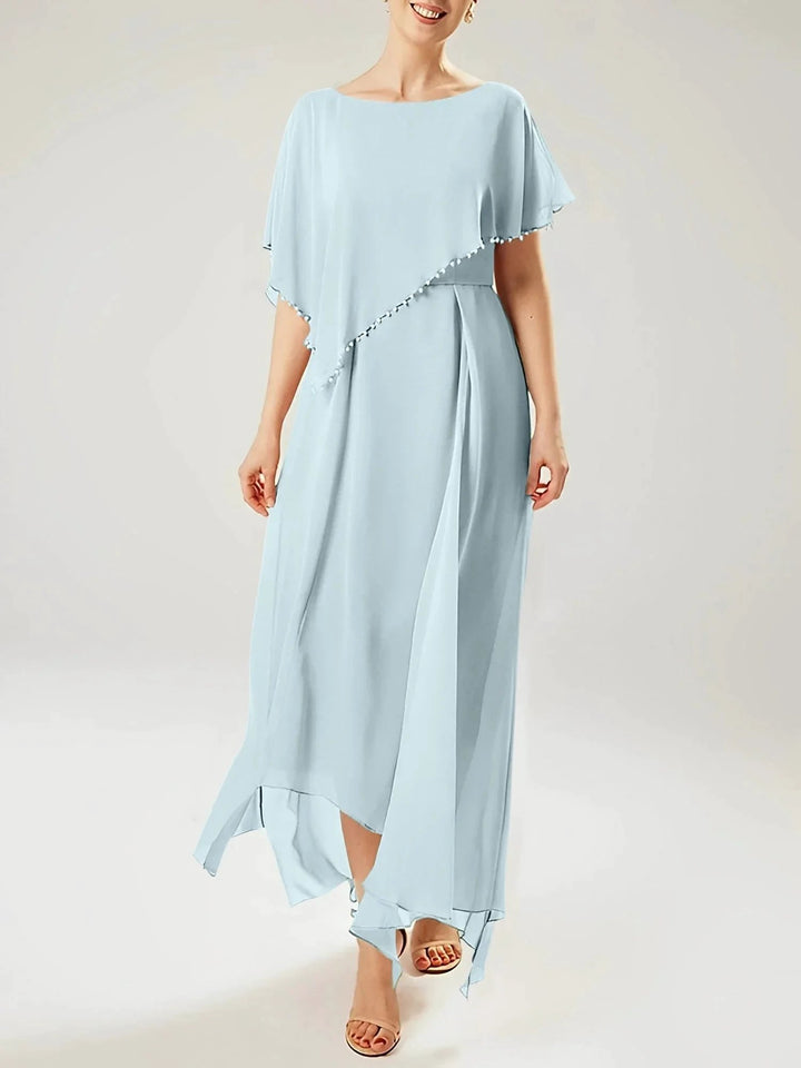 Sheath/Column Scoop Short Sleeves Mother of the Bride Dresses with Tassel by Dreamylily