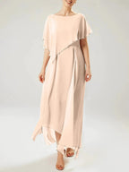 Sheath/Column Scoop Short Sleeves Mother of the Bride Dresses with Tassel by Dreamylily