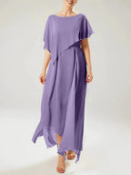 Sheath/Column Scoop Short Sleeves Mother of the Bride Dresses with Tassel by Dreamylily