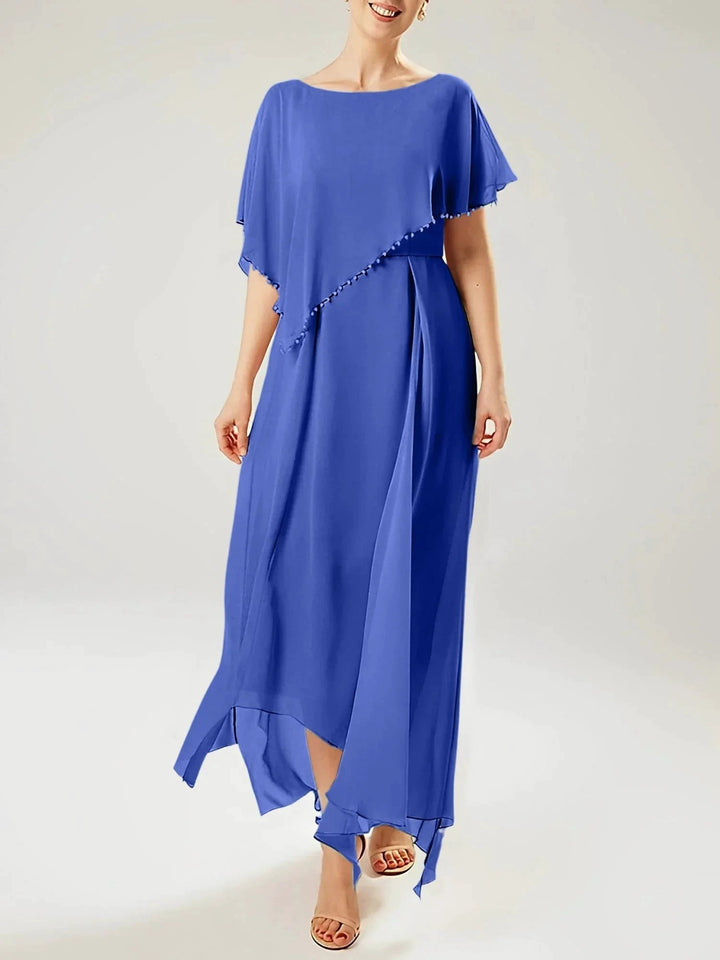 Sheath/Column Scoop Short Sleeves Mother of the Bride Dresses with Tassel by Dreamylily