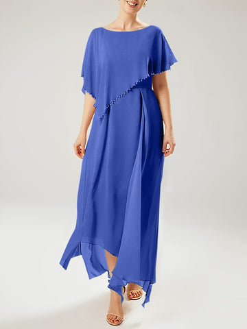 Vestidos de madre de la novia con mangas cortas, corte tubo/columna y borlas 